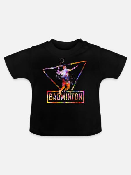 Badminton - Baby Bio-T-Shirt mit Rundhals - Schwarz