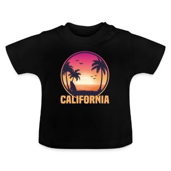 Californie - T-shirt bio col rond Bébé - noir - Devant