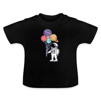Astronaut kosmische ruimte NASA - Baby biologisch T-shirt met ronde hals - zwart - Voor