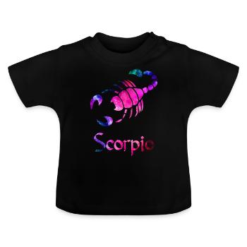 Scorpio - Baby Organic T-Shirt with Round Neck - black - Front