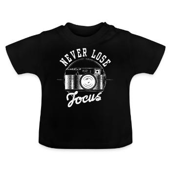 Ne perdez jamais la mise au point Photographie Photo - T-shirt bio col rond Bébé - noir - Devant