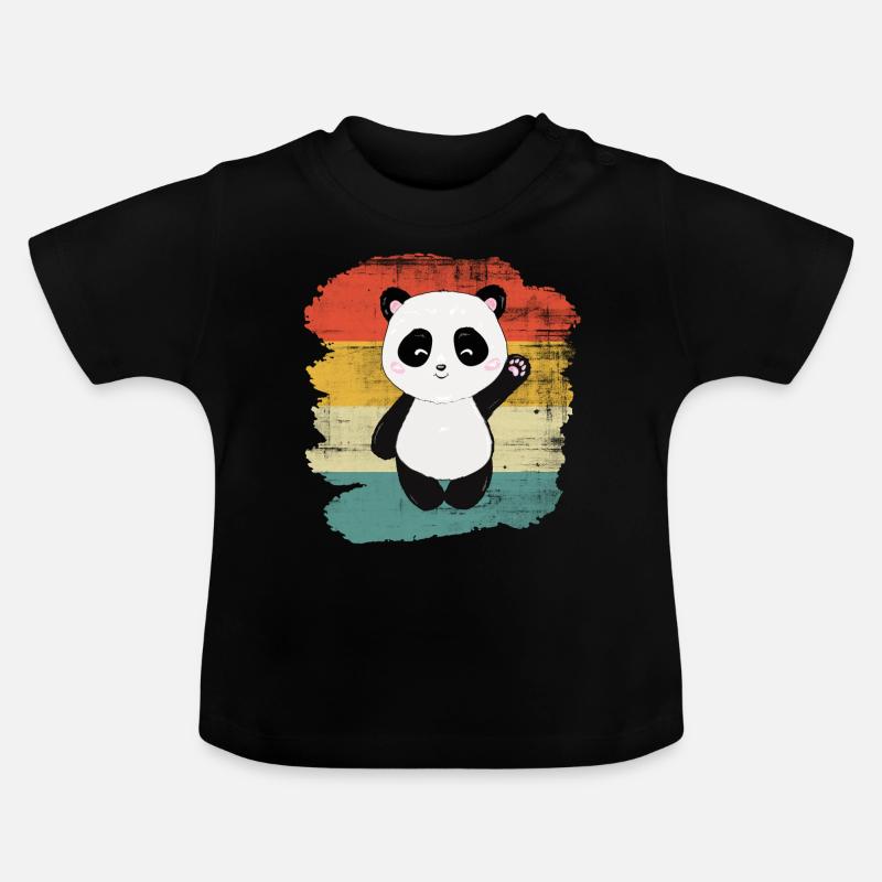 Panda - T-shirt bio col rond Bébé - noir