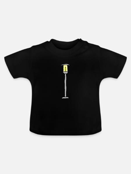 Straßenlaterne - Baby Bio-T-Shirt mit Rundhals - Schwarz