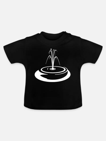 Brunnen - Baby Bio-T-Shirt mit Rundhals - Schwarz