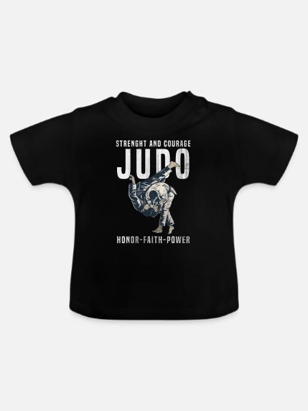 Judokämpfer - Baby Bio-T-Shirt mit Rundhals - Schwarz