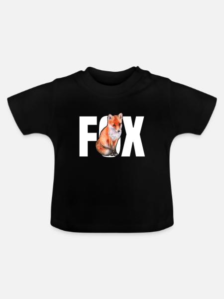 fox - Baby Bio-T-Shirt mit Rundhals - Schwarz