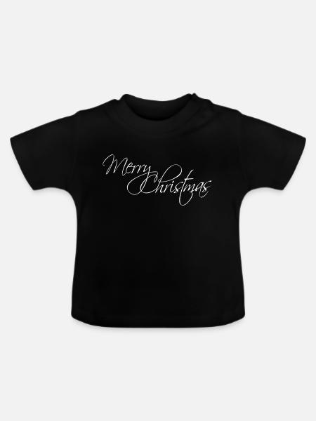 Merry Christmas - Baby Bio-T-Shirt mit Rundhals - Schwarz