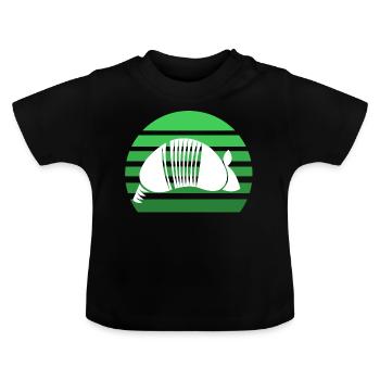 Tatoué coucher du soleil - T-shirt bio col rond Bébé - noir - Devant
