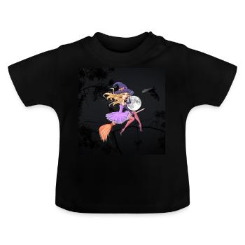 Witch - Baby Organic T-Shirt with Round Neck - black - Front