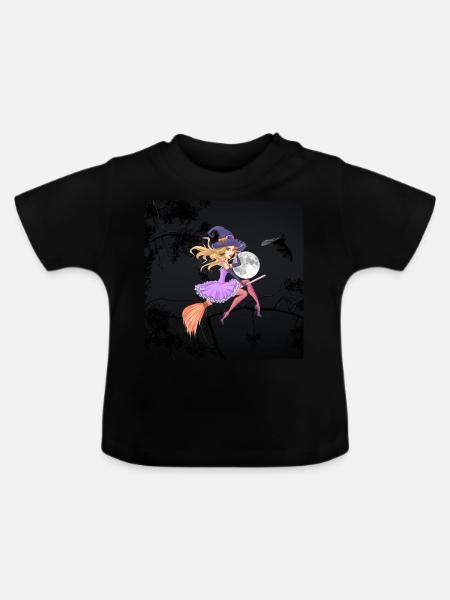 Hexe - Baby Bio-T-Shirt mit Rundhals - Schwarz