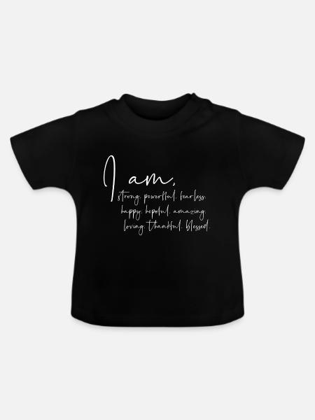I am... - Baby Bio-T-Shirt mit Rundhals - Schwarz