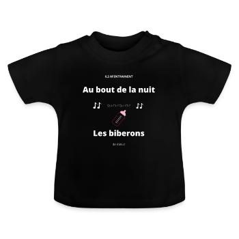 Biberons - T-shirt bio col rond Bébé - noir - Devant