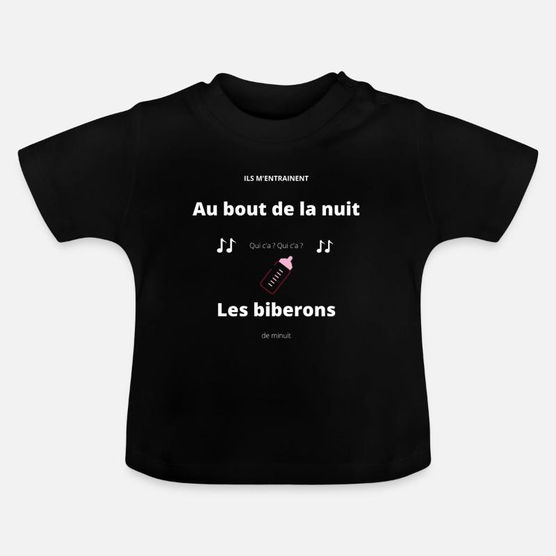 Biberons - T-shirt bio col rond Bébé - noir