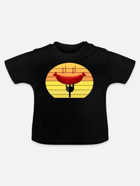 Deftiges Würstchen Sunset - Baby Bio-T-Shirt mit Rundhals - Schwarz
