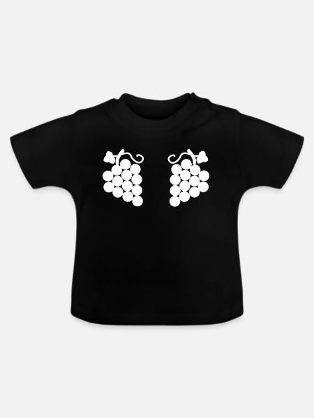 Trauben - Baby Bio-T-Shirt mit Rundhals - Schwarz