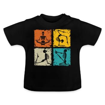 Lustiges Skelett wirft mri Technologe Radiologie auf - Baby Bio-T-Shirt mit Rundhals - Schwarz - Vorne