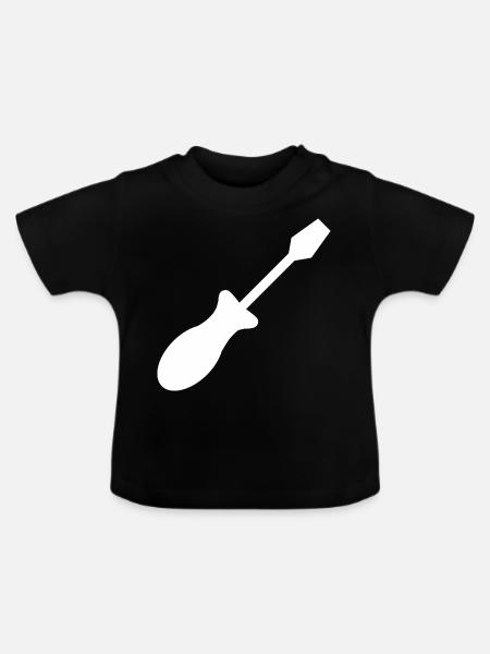 Schraubendreher Handwerk Werkzeug Handwerker - Baby Bio-T-Shirt mit Rundhals - Schwarz