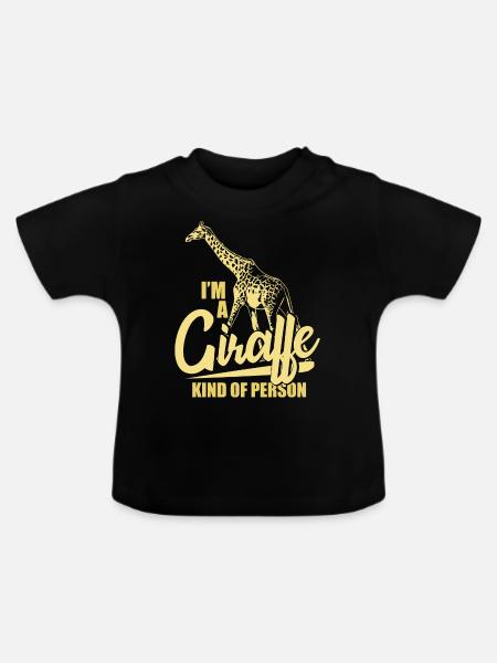Giraffe Tierschutz - Baby Bio-T-Shirt mit Rundhals - Schwarz