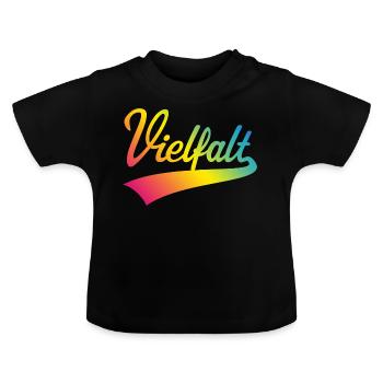 Vielfalt (Diversity / PNG) - Baby Bio-T-Shirt mit Rundhals - Schwarz - Vorne