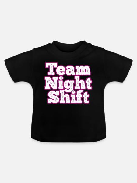 Team Nachtschicht - Baby Bio-T-Shirt mit Rundhals - Schwarz
