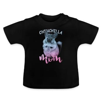 Chinchilla Mama - Baby Bio-T-Shirt mit Rundhals - Schwarz - Vorne