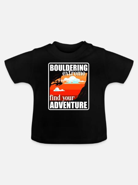 Bouldern Felsklettern Boulderer Sport - Baby Bio-T-Shirt mit Rundhals - Schwarz