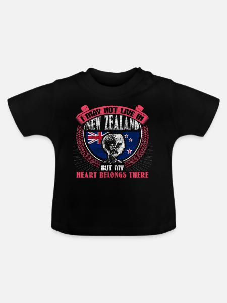 Neuseeland Insel Herkunft - Baby Bio-T-Shirt mit Rundhals - Schwarz
