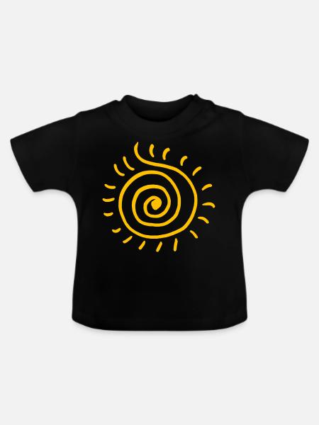 Sonne - Baby Bio-T-Shirt mit Rundhals - Schwarz