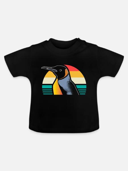 Pinguin Südpol Seevogel - Baby Bio-T-Shirt mit Rundhals - Schwarz