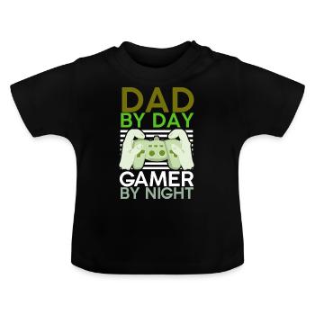 Gamer Dad - Baby Bio-T-Shirt mit Rundhals - Schwarz - Vorne