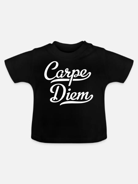 Carpe Diem - Baby Bio-T-Shirt mit Rundhals - Schwarz