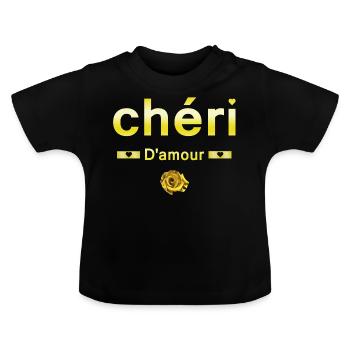 Chéri d'amour - T-shirt bio col rond Bébé - noir - Devant