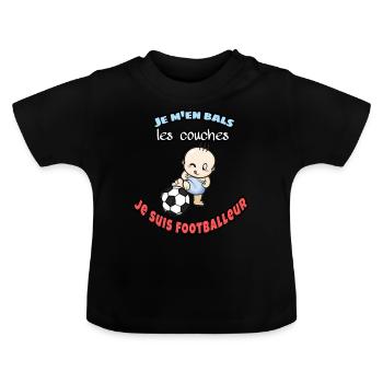 Body foot bébé . humour - T-shirt bio col rond Bébé - noir - Devant