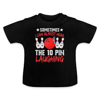Bowling Shirt For Bowlers Simple Minimal T-shirt - Baby Bio-T-Shirt mit Rundhals - Schwarz - Vorne