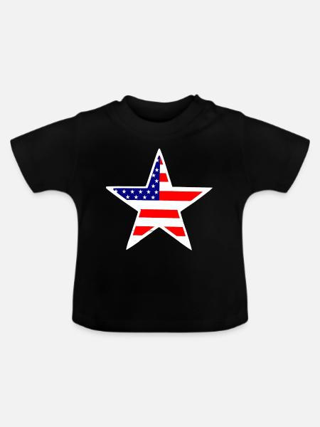 US Stern - Baby Bio-T-Shirt mit Rundhals - Schwarz