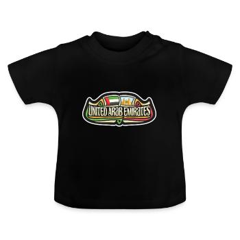 VAE Flagge Reise Souvenir Aufkleber Abzeichen Logo - Baby Bio-T-Shirt mit Rundhals - Schwarz - Vorne