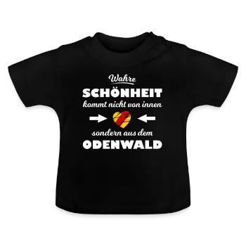 Odenwälder Schönheit - Baby Bio-T-Shirt mit Rundhals - Schwarz - Vorne