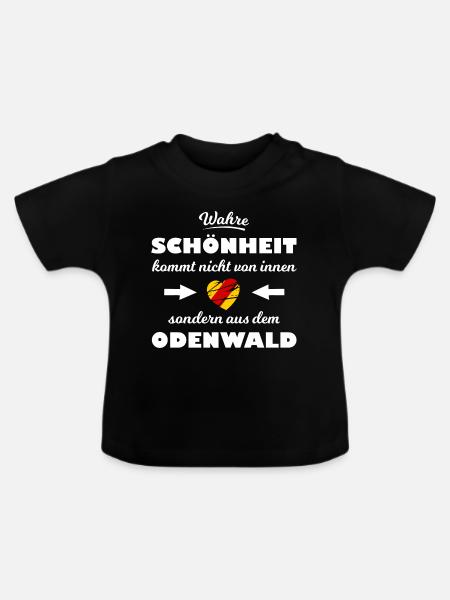Odenwälder Schönheit - Baby Bio-T-Shirt mit Rundhals - Schwarz