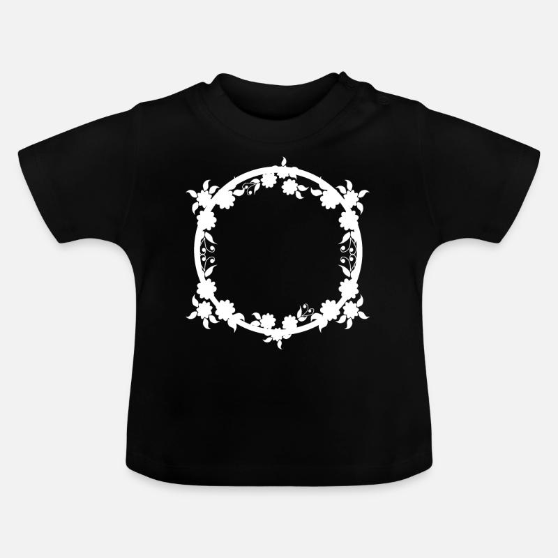Ornaments Circular frame Basic text - Baby Organic T-Shirt with Round Neck - black