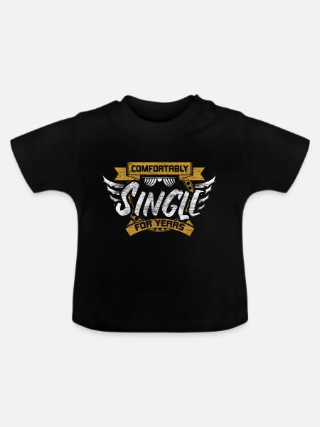 Single Unabhängigkeit Beziehung - Baby Bio-T-Shirt mit Rundhals - Schwarz