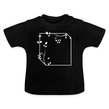 Cadre avec coins ornement décoration texte de base - T-shirt bio col rond Bébé - noir - Devant