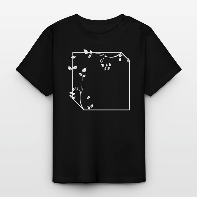 Frame with corners ornament decoration basic text Baby Organic T-Shirt with Round Neck