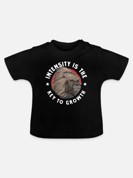 Monkey Silberrücken Dschungel - Baby Bio-T-Shirt mit Rundhals - Schwarz