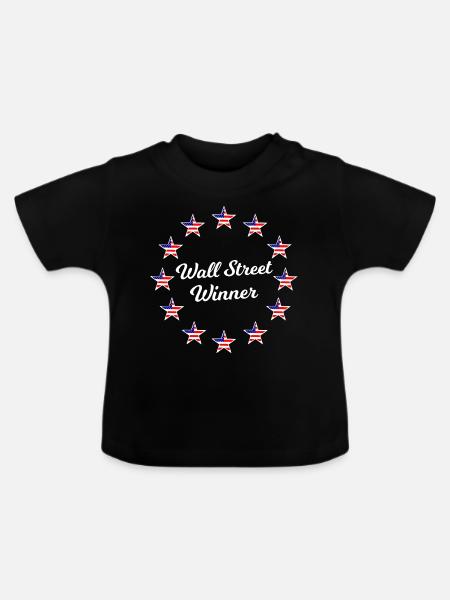 Amerika Wall Street - Baby Bio-T-Shirt mit Rundhals - Schwarz