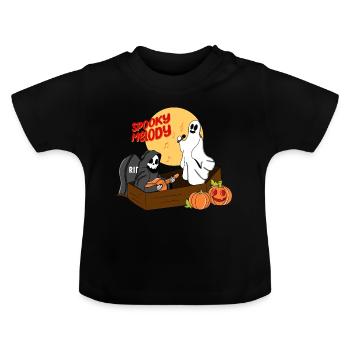 Spooky Melody - Baby Organic T-Shirt with Round Neck - black - Front