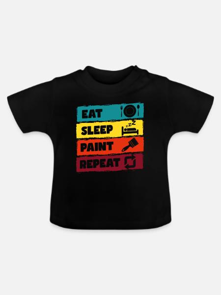 Maler Baustelle Handwerker - Baby Bio-T-Shirt mit Rundhals - Schwarz