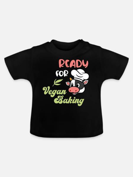 Ready for Vegan Baking - Baby Bio-T-Shirt mit Rundhals - Schwarz