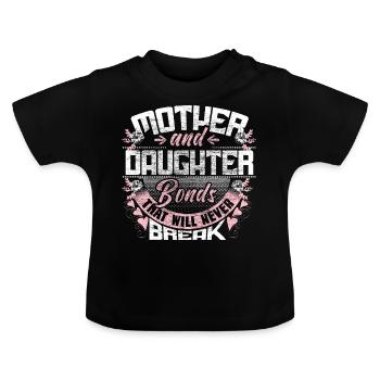 Mutter Tochter Eltern - Baby Bio-T-Shirt mit Rundhals - Schwarz - Vorne