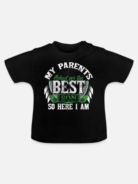 Bester Sohn Söhne - Baby Bio-T-Shirt mit Rundhals - Schwarz