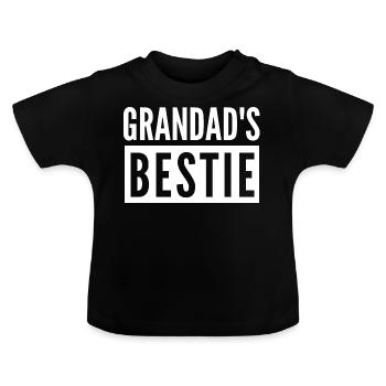 GRANDAD'S BESTIE - Baby Organic T-Shirt with Round Neck - black - Front